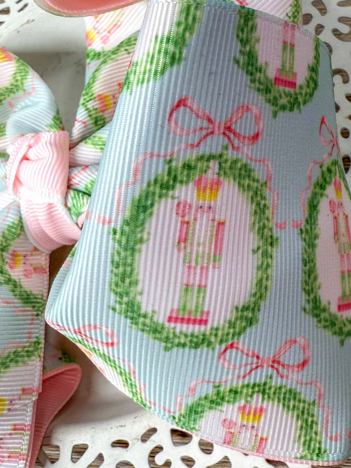 Pastel Nutcracker Double Layer Bow Headband: Christmas 2025