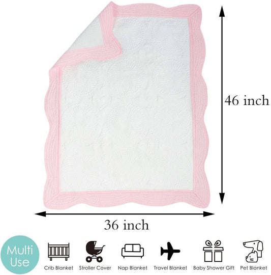 Heirloom Quilt - Baby Quilt Blanket Swaddle Monogram blue
