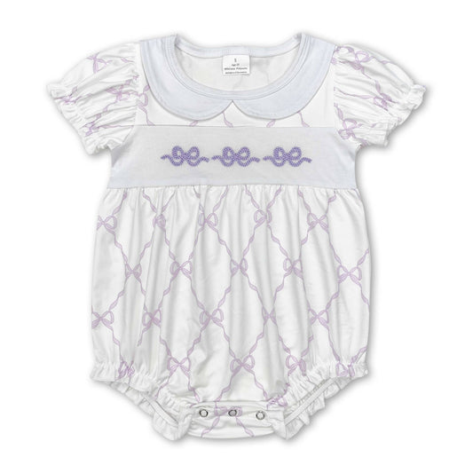 PINK bow short sleeves baby girls romper